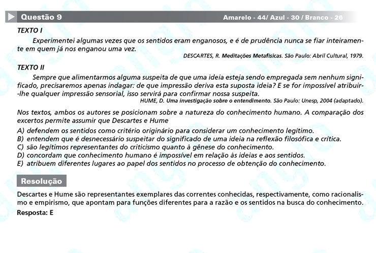 Enem 2012: corre&ccedil;&atilde;o da quest&atilde;o 44
