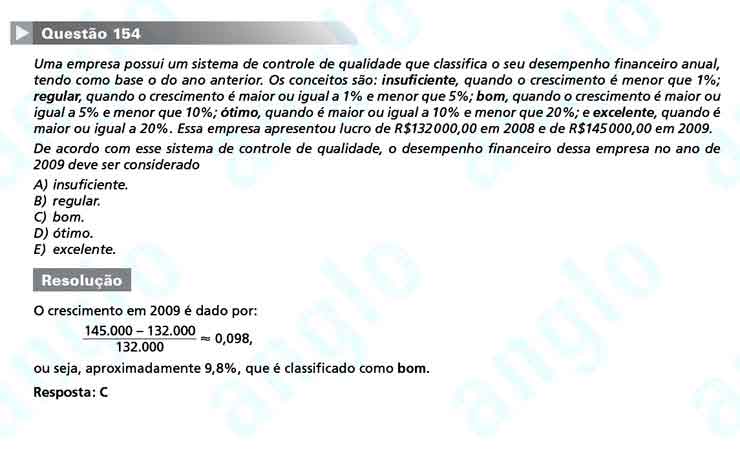 Enem 2010: Questão 154 – Matemática (prova amarela)