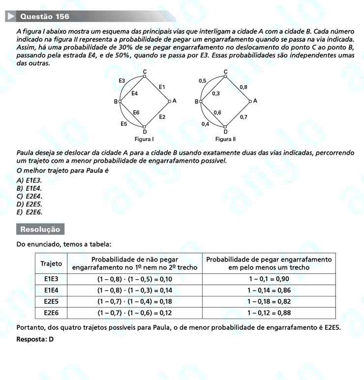 Enem 2010: Quest&atilde;o 156 &ndash; Matem&aacute;tica (prova amarela)