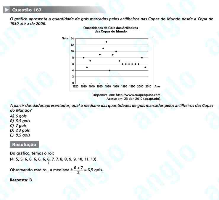 Enem 2010: Quest&atilde;o 167 &ndash; Matem&aacute;tica (prova amarela)