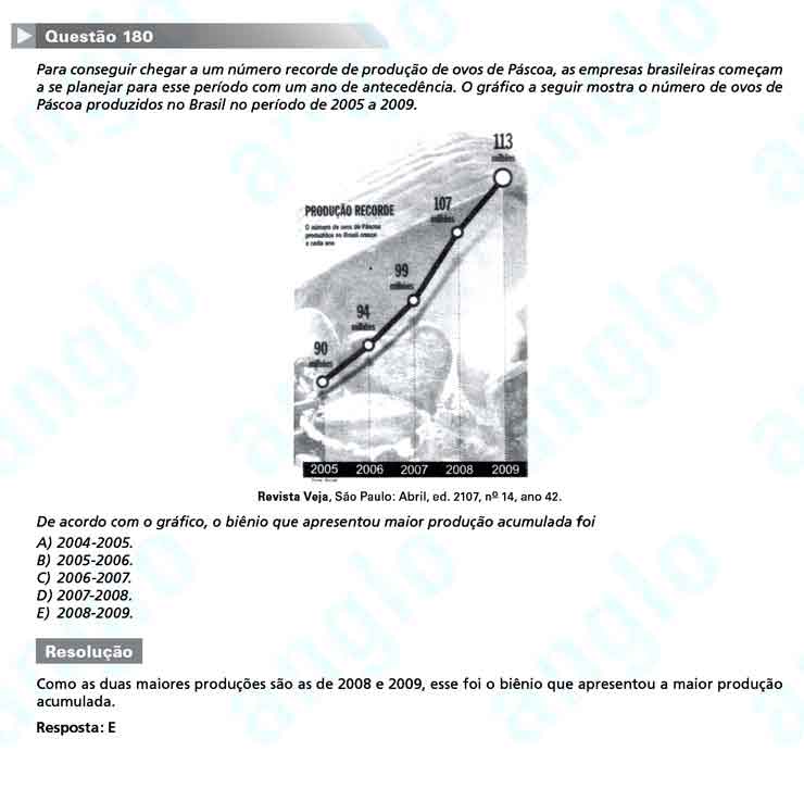 Enem 2010: Quest&atilde;o 180 &ndash; Matem&aacute;tica (prova amarela)