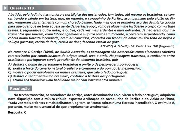 Enem 2011: Quest&atilde;o 119 &ndash; Linguagens e C&oacute;digos (prova amarela)