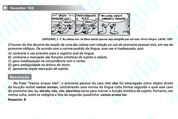 Enem 2011: Quest&atilde;o 132 &ndash; Linguagens e C&oacute;digos (prova amarela)