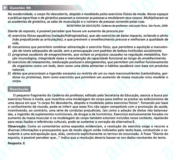 Enem 2011: Quest&atilde;o 96 &ndash; Linguagens e C&oacute;digos (prova amarela)