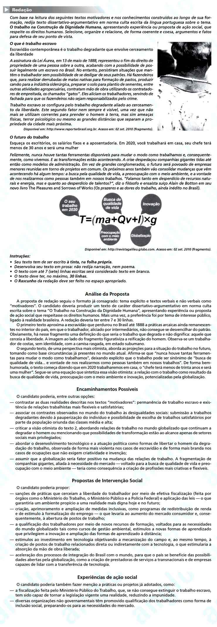 Corre&ccedil;&atilde;o Enem 2010 &ndash; Reda&ccedil;&atilde;o