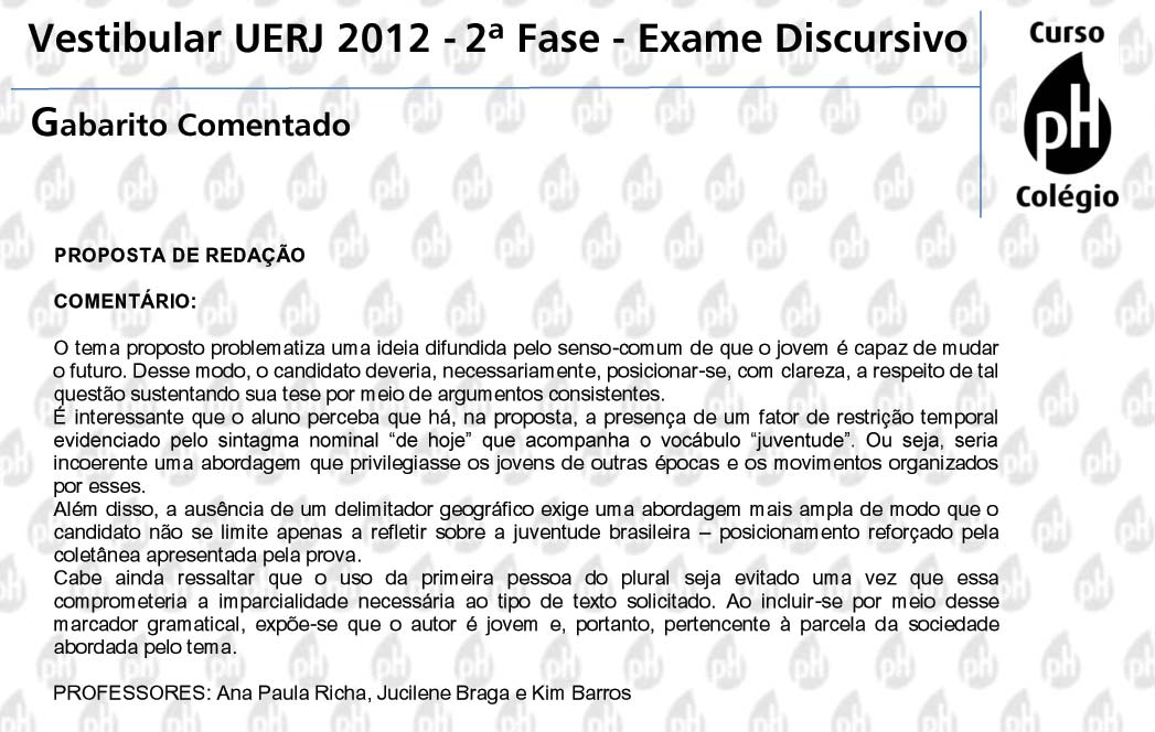 Uerj 2012 &ndash; Reda&ccedil;&atilde;o