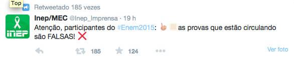 Inep nega vazamento da prova do Enem 2015