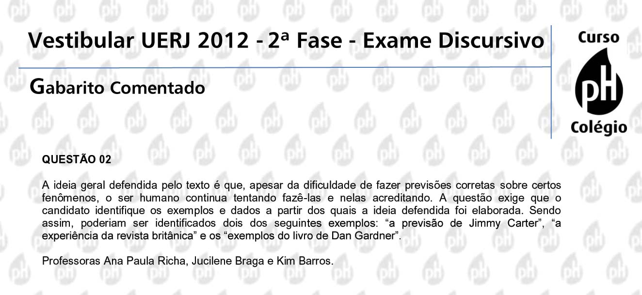 Uerj 2012 &ndash; Portugu&ecirc;s (quest&atilde;o 2)