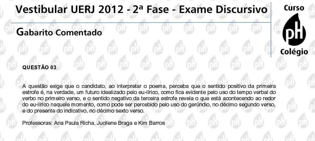 Uerj 2012 &ndash; Portugu&ecirc;s (quest&atilde;o 3)