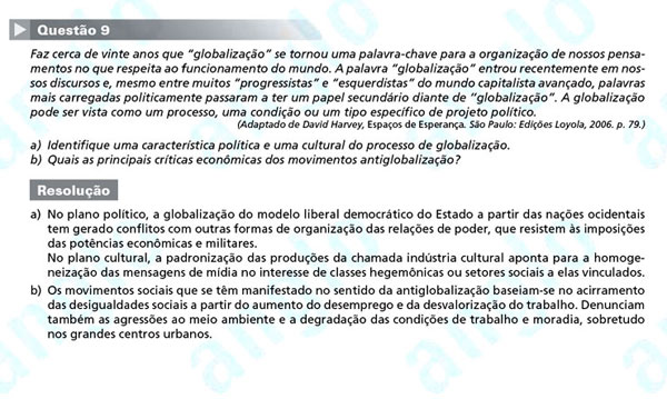 Unicamp 2012: Questão 9 (segunda fase) – Ciências Humanas