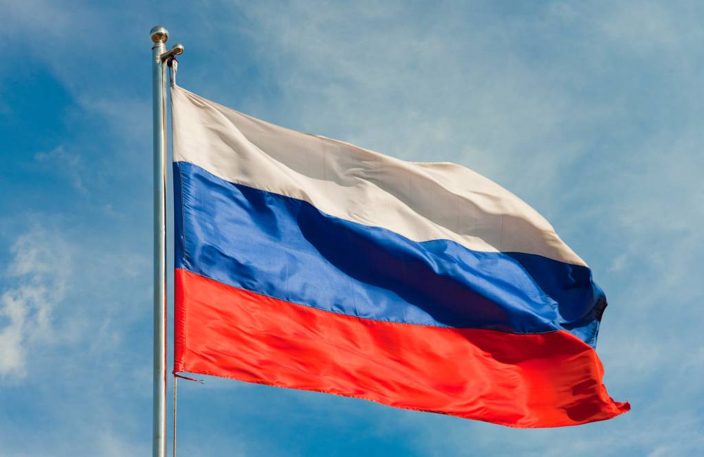 Bandeira da Federação Russa O desmanche soviético