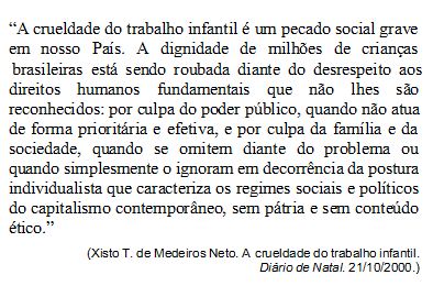 Nova proposta de redação: Trabalho Infantil