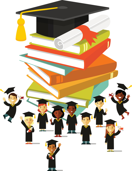 Graduation education concept in flat style Como funciona a Educação Superior em 5 passos