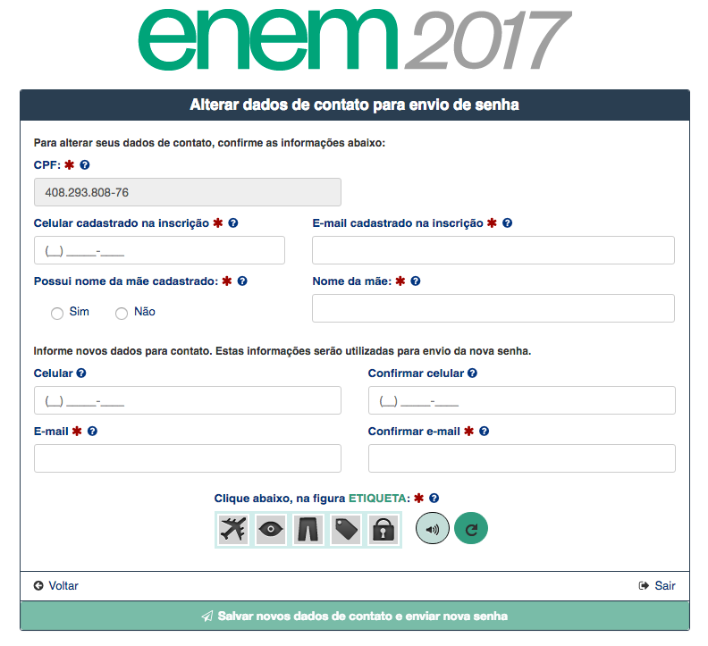 Sistema do Enem 2017 tem reforço de segurança na troca de senha