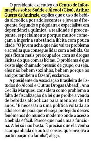 Proposta de redação: Riscos do uso de álcool e drogas por jovens
