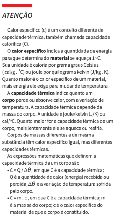 Termologia: Calorimetria
