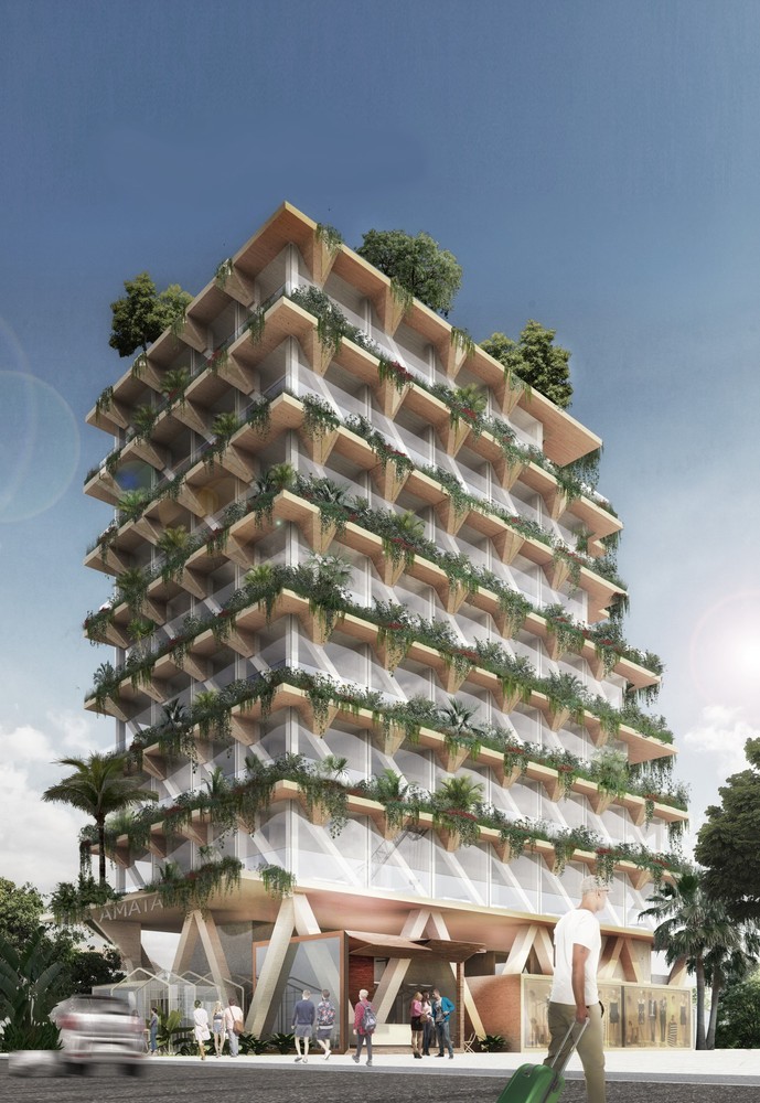 urban-forest-amata-Tryptique Bienal de Veneza: prédio escalonado e de madeira da Vila Madalena