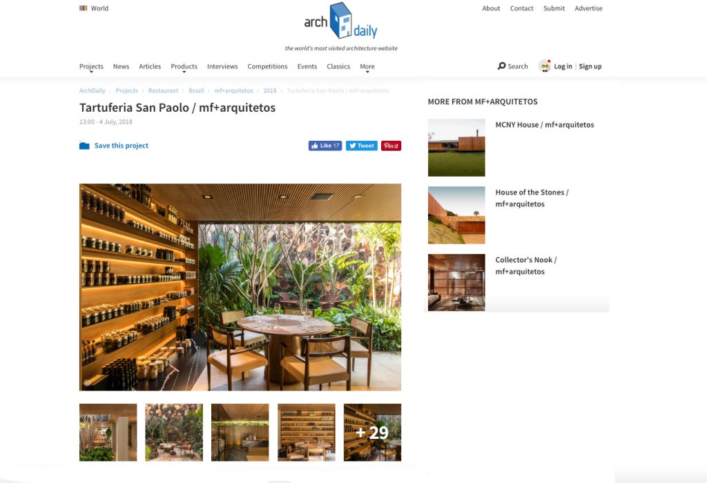 tarfuferia-archdaily Projetos da CASACOR SP 2018 são reconhecidos internacionalmente!