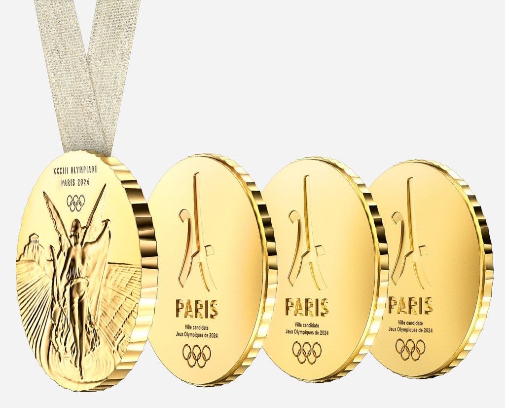 Phillipe Starck medalha Philippe Starck assina medalha compartilhável para as Olimpíadas 2024