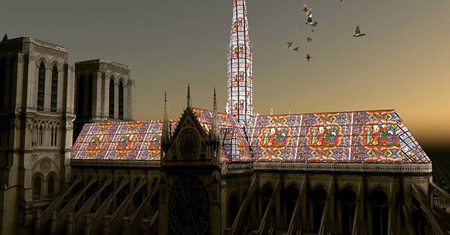 vitral Arquitetos propõem alternativas para restauração da cúpula da Notre Dame