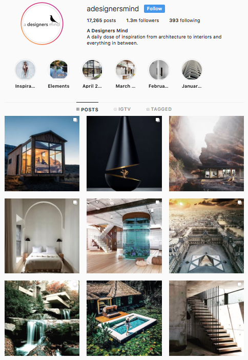 adesignersmind 35 contas do Instagram para quem adora design e arquitetura